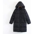 thumbnail image 2 of Abrigo largo liso negro, chaqueta ligera para mujer /XL negro XL, 2 of 5