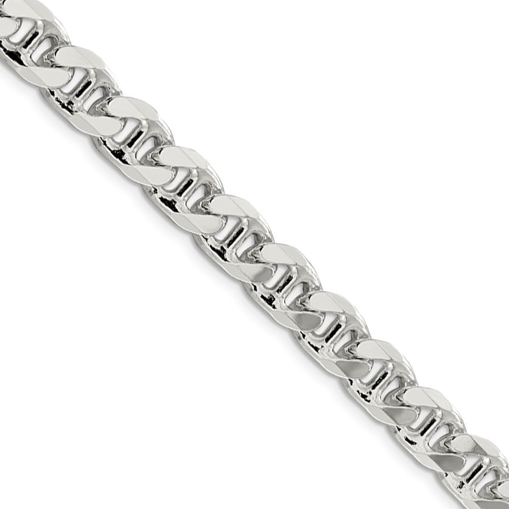 Curb Link Chain 7.4mm Italian .925 Sterling Silver 16,18,20,22,24,28,30 inch