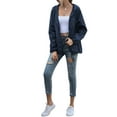 thumbnail image 1 of Sonducket Chubasquero ligero para mujer, impermeable, con capucha, cortavientos para exteriores, plegable, para senderismo, Camping, trajes para mujer Prendas para la parte del cuerpo Azul oscuro XXL, 1 of 6