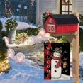 thumbnail image 4 of Winter Christmas Garden Flag Snowman Buffalo Plaid Welcome Flags Double Sided 12.5 x 18 Inch Burlap Vertical Snowflake Outdoor Yard Decorations, 4 of 5