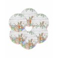 thumbnail image 7 of 15 Inch Round Placemats Set of 6, Spring Easter Non Slip Heat Insulation PP Table Mats, Bunny Eggs Floral Leaves Farm Wooden Grain Washable Place Mats for Kitchen Dining Party Table Decor, 7 of 7