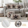 thumbnail image 6 of Texas Star Vintage Outdoor Waterproof Pillow Covers, Brown Retro Berry Wooden Decorative Square Throw Pillowcase Sofa Cushion Sham for Patio/Couch/Chair, 16"x16" 2 Pack, 6 of 8
