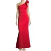 Betsy & Adam Womens Gown Red One-Shoulder Ruffle Solid Scuba $189