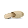 thumbnail image 4 of BLISSFUL STEP Women's Shoes Chunky Platform Open Toe Slides Block Heel Sandals Beige 9, 4 of 8