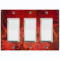 thumbnail image 1 of Metal Light Switch Plate Cover Red Floral Damask Wallpaper WAL026, 1 of 13