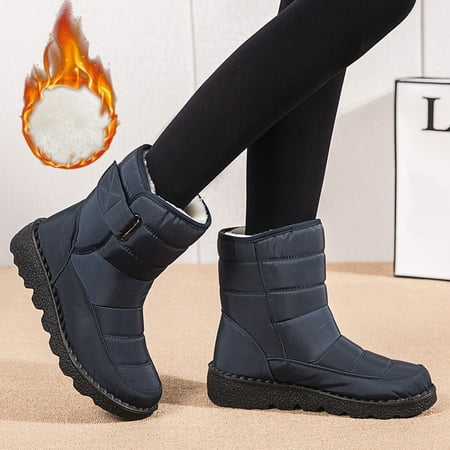 eczipvz Womens Shoes Girls Snow Winter Short For Women Boots Shoes Outdoor Boots Warm Bootie women s boots Wide Width Boots for Women (Blue  7)