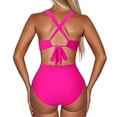 thumbnail image 3 of Clearance! Hontri Swimwears One Pieces Waist Bathing up Monokini Push Women Swimsuit High Suit Wrap Swimwear Swimwears Hot Pink,Xxl, 3 of 8