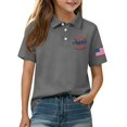 thumbnail image 4 of Grblisyd Boys July 4th Golf Polo Shirts 1776 Short Sleeve Girls Uniform Shirts American Flag Button Down Shirts 2-13 Years, 4 of 6