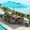 Turquoise, variant on Costway 10 Pieces Patio Wicker Dining Set with Double-Sided Patio Umbrella 8 Armchairs Turquoise