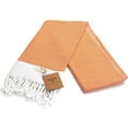 thumbnail image 7 of SMYRNA TURKISH COTTON Original Series Turkish Beach Towel Oversized, 37x71 inch, Extra Large Quick Dry Sand Free Beach Blanket, Lightweight Cotton Pool, Spa, Travel, Gym, Adult Bath Towel, Orange, 7 of 7