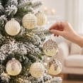 thumbnail image 2 of 12 Pcs Velvet Christmas Balls Ornaments Set Shatterproof Flocked Christmas Tree Ornament with Gold Glitter, Vintage Flocked Finish, Christmas Decorations for Tree Wreath Garland Mantle Stairs Decor, 2 of 6