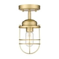 thumbnail image 3 of Golden Lighting Seaport 1-light Semi-Flush Mount in Brushed Champagne Brass, 3 of 7