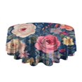 thumbnail image 5 of Pioneer Flower Floral Print Pattern Round Tablecloth 60"x60",Wrinkle Wipeable Table Cloth for Kitchen Dining Room Picnic Patio Party, 5 of 6