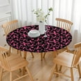 thumbnail image 3 of Breast Cancer Round Fitted Tablecloth with Elastic Edge,Dining Table Cover Waterproof,Outdoor Round Tablecloth for Camping,Dining,Indoor and Outdoor, 3 of 7