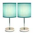 thumbnail image 2 of Simple Designs Chrome Mini Basic Table Lamp with Fabric Shade 2 Pack Set, 2 of 4