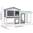thumbnail image 4 of vidaXL Outdoor Large Rabbit Hutch Grey and White 145 x 45 x 84 Wood, 4 of 4