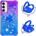 thumbnail image 3 of Slim Fit Phone Case for Samsung Galaxy S23 FE, Bling Shiny Quicksand Effect TPU Bumper Case with Four Corners Heavy Anti-Fall Protection Case for Galaxy S23 FE,Purple Blue, 3 of 14