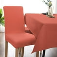 thumbnail image 5 of Stretch Dining Chair Covers, Coral Red Removable Dining Chair Protector Slipcovers for Kitchen, Party, Restaurant, Set of 8, 5 of 6
