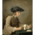 thumbnail image 3 of Chardin, Jean-Baptiste-SimÃ©on 15x17 Black Modern Framed Museum Art Print Titled - House of Cards, 3 of 5