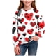 thumbnail image 2 of Sudadera sin capucha para niño, con estampado de San Valentín, de manga larga, informal, deportiva, con capucha, sudadera de manga larga sin capucha, top con inserciones en los hombros, blusa de polié, 2 of 8