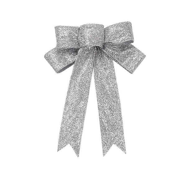 BKBP Large Christmas Wreath Bows, Christmas Gold Glitter Ribbon Bows for Wreaths Large Burlap Tree Topper Bows for Christmas Front Door Wreath Decorations Indoor Outdoor