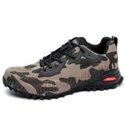 Kricely Men's Trail Running Shoes Fashion Hiking Sneakers for Men Camo Tennis Cross Training Shoe Mens Casual Outdoor Walking Footwear Camouflage Size 9.5
