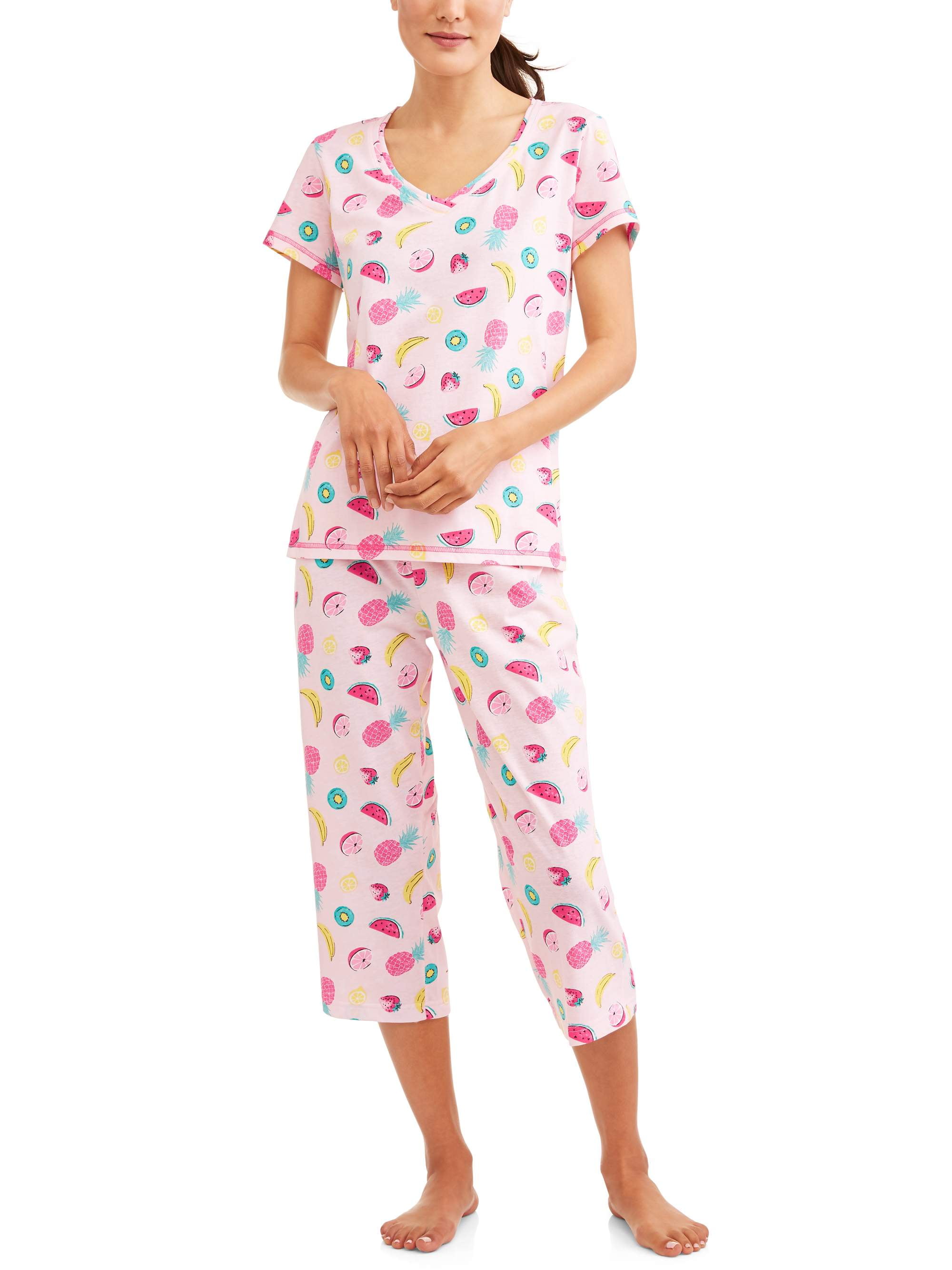 Secret Treasures Women's Pajama Tee and Capri Sleep Pant 2 Piece