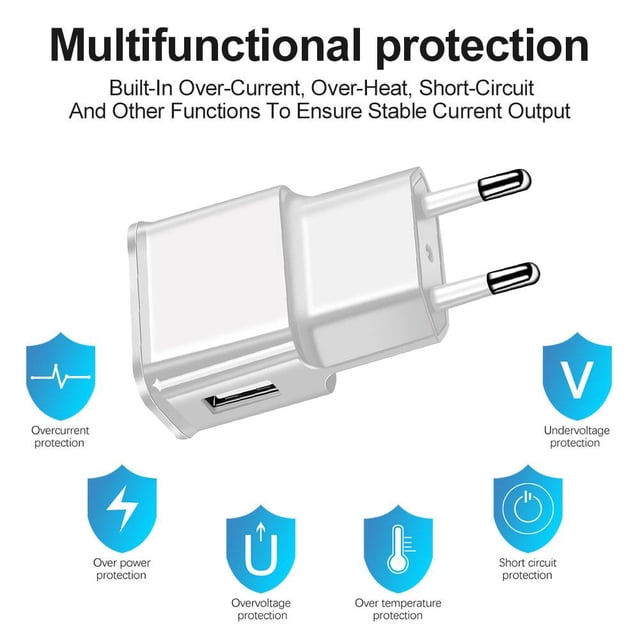 20 uds. Cargador USB Cargadores 1A 2A Pared Carga rápida Teléfono móvil Adaptador de enchufe de la UE