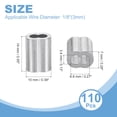 thumbnail image 2 of Funda de bucle de prensado de aluminio Uxcell, ferrule de cable de doble orificio para cable de acero 1/8"(3mm), 2 of 7