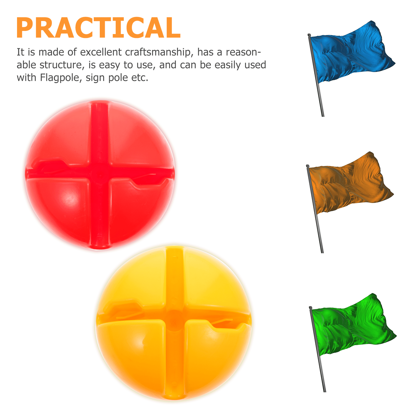 WHAMVOX 2-Pack Base Flag Pole Holder with Water Injection for Home Outdoor Use