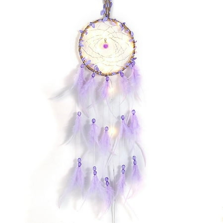 

Innovative Dream Catcher Pendant Hand-Woven Ornaments Handmade Birthday Graduation Gift Aeolian Bells with Lights