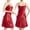 Red, variant on Helii Women's Nightgowns, V Neck Satin Slip Sleep Dress, Sexy Slim Fit Solid Color Summer Nightdress