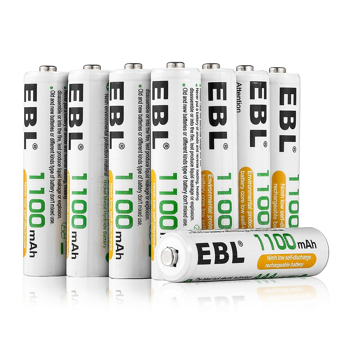 EBL Rechargeable AAA Batteries, 1100mAh NiMH Precharged Home Basic
