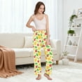 thumbnail image 5 of Dailycode Women's Pajama Pants Wide Leg Lounge Pj Bottoms With Pockets Orange Cherry Leaf, 5 of 7