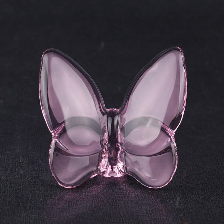 Yannee Crystal Flying Butterfly Glass Lucky Butterfly Ornament Vibrantly  Home Decor Purple 