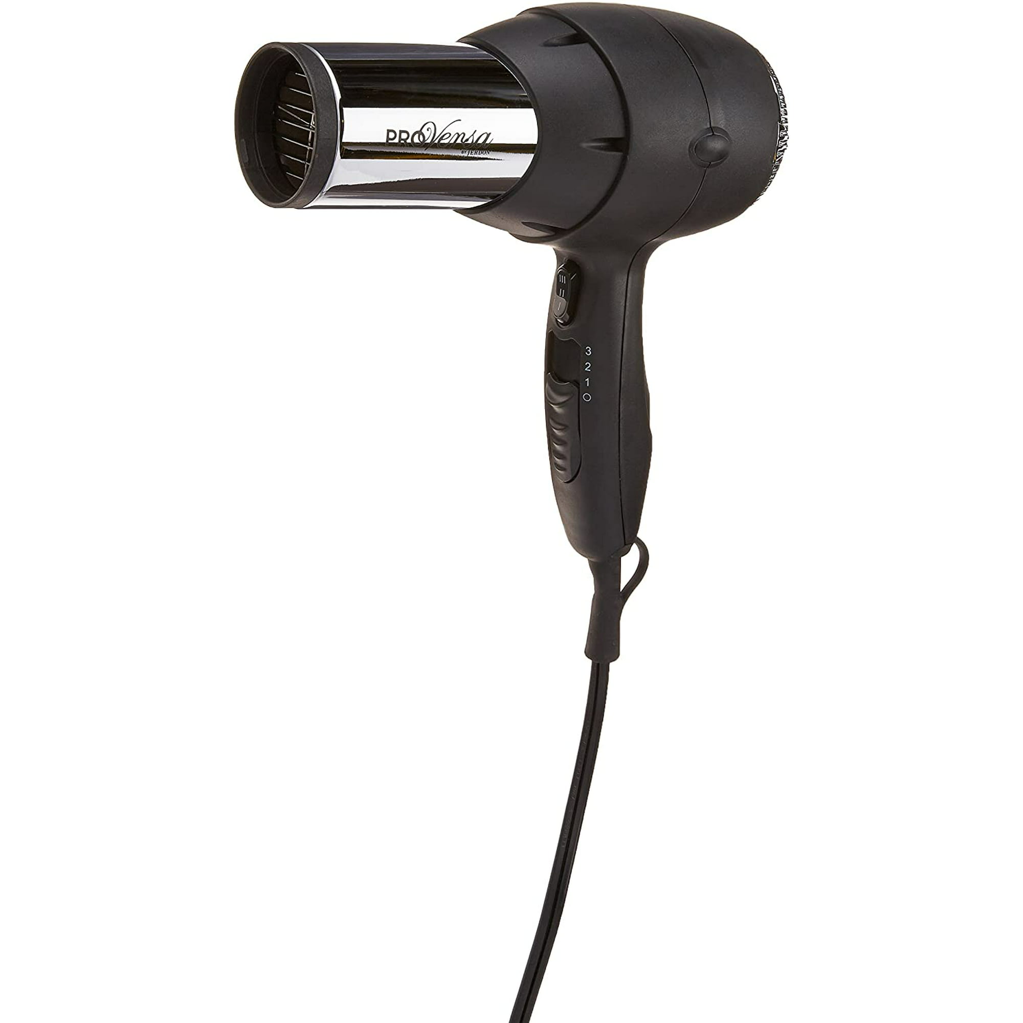 ProVersa JHD66 Turbo Hair Dryer with 3-Speed and Heat Settings, 1875-Watts,  Black and Chrome Finish | Walmart Canada