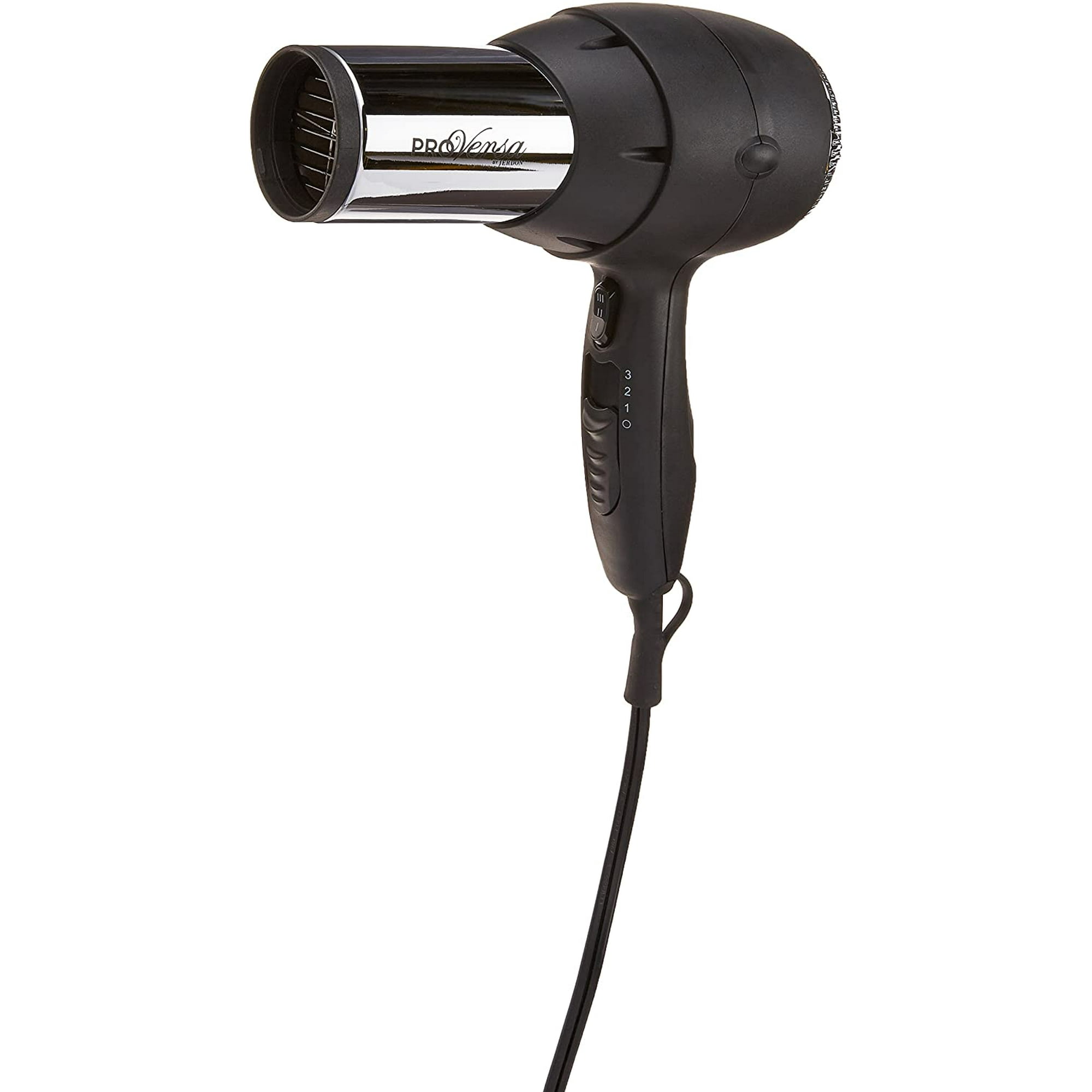 ProVersa JHD66 Turbo Hair Dryer with 3-Speed and Heat Settings, 1875-Watts, Black and Chrome Finish | Walmart Canada ProVersa JHD66 Turbo Hair Dryer with 3-Speed and Heat Settings, 1875-Watts, Black and Chrome Finish | Walmart Canada