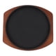 thumbnail image 5 of GOOHOCHY 1 juego de sartén de hierro fundido para fajitas con base de madera, antiadherente, redonda, para asar carne, para barbacoa, para cocina y restaurante., 5 of 7