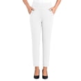 thumbnail image 2 of Oiangi Womens Straight Leg Dress Pants Plus Size High Waist Stretchy Slacks Casual Business Pockets Trousers for Work White 3XL, 2 of 6