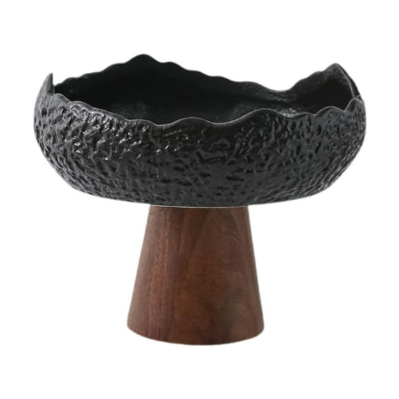 deevoka Ceramic Dessert Plate Serving Bowl Irregular Decorative Japanese Appetizer Plate Black