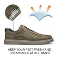 thumbnail image 3 of Mens Leather Casual Shoes Breathable Anti-slip Fashion Sneakers Lightweight Formal Business Oxford Shoes Brown 11.5 US, 3 of 7