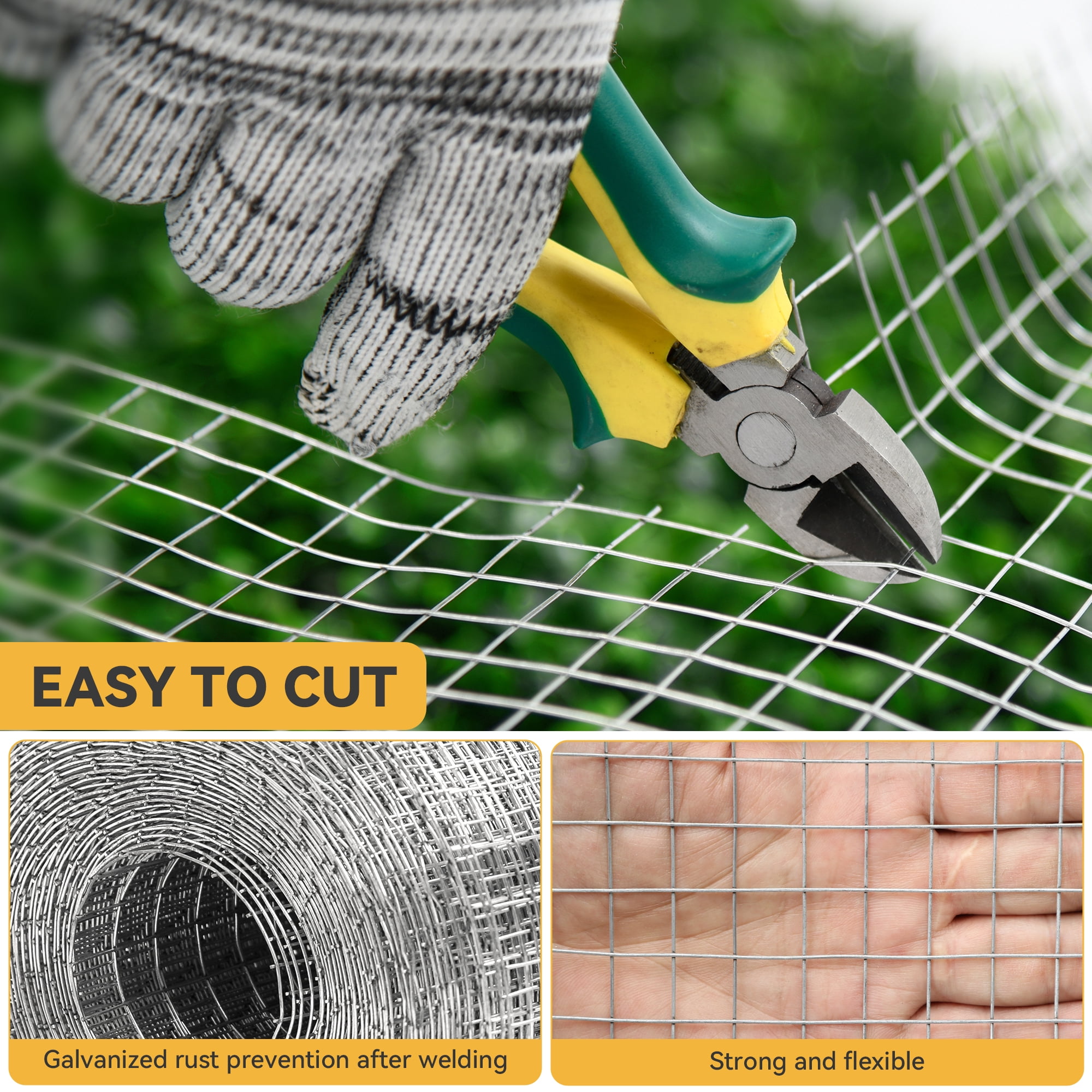 Dextrus Hardware Cloth 36inch x 100ft Galvanized Wire Mesh, 1/2 inch 19 Gauge Chicken Wire Fencing Roll