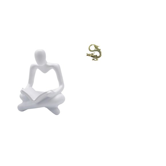 Luzkey Creative Abstract Thinker Figurine Sculpture for Living Room Bedroom Office Decoration Brass Mini Tea Pet 2024 Year Statue