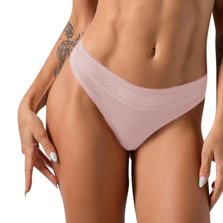 

ZHUASHUM Women Low Waist Panties Underwear Solid Color Thong