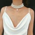 thumbnail image 4 of NICKSUN Pearl Choker Necklace for Women Layered Pearl Beaded Necklace Vintage Multilayer Pearl Necklace Wedding Party Prom Choker Necklace, 4 of 7
