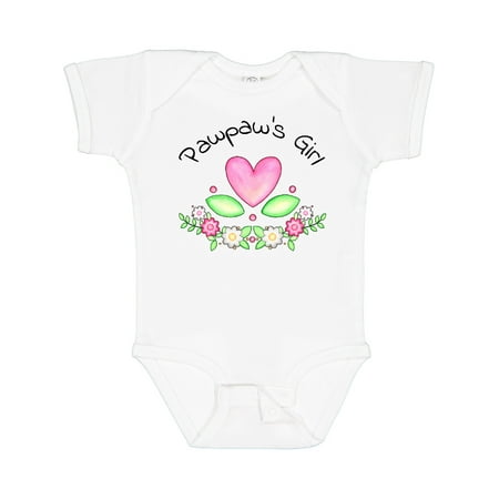 

Inktastic Pawpaw s Girl- Heart Flowers Gift Baby Girl Bodysuit