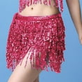thumbnail image 2 of IROINNID Mini Elastic Waist Skirt For Women Sexy Hip Scarf Sequined Tassel Waist Scarf Adult Female Belly Dance Solid Color Skirt, 2 of 7