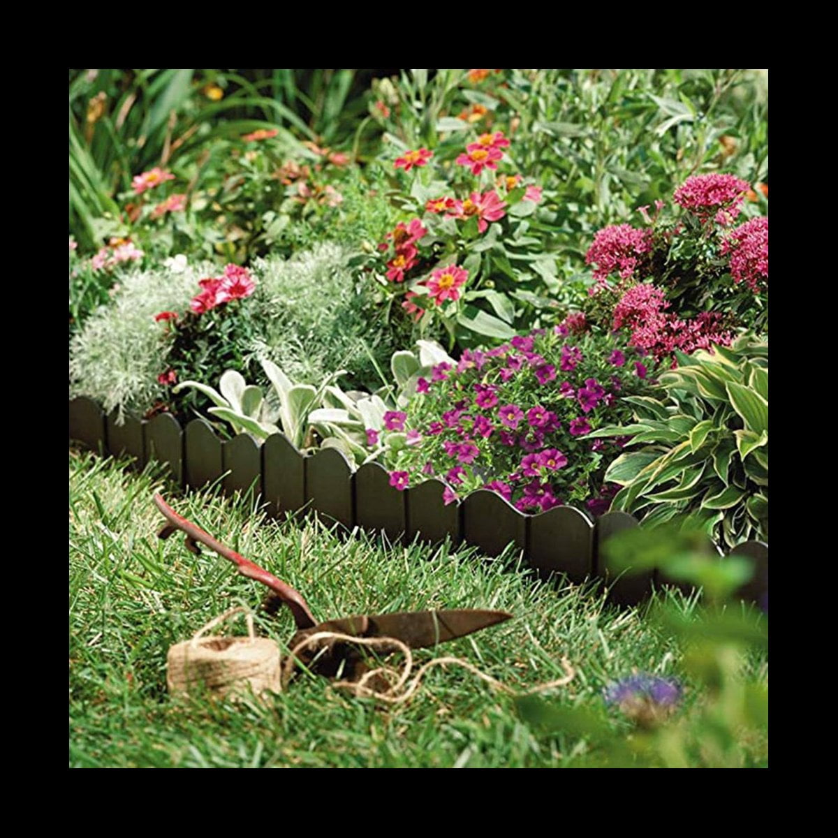 Garden Lawn Edging - 60 Pack Landscape Border Flexible Edging Plastic Fence DIY Decorative