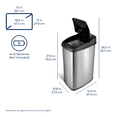 thumbnail image 6 of Nine Stars Automatic Kitchen Trash Can, 13 Gallon Stainless Steel, Motion Sensor Hands-Free Soft-Close Lid Garbage Bin, Silver, 6 of 8