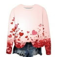 thumbnail image 2 of Jsaierl Chandails en Molleton pour Femmes Saint-Valentin Mignons Imprimé Cœur Chandails en Molleton Tendance Chandail Col Rond Décontracté Manches Longues pour Femmes, 2 of 4